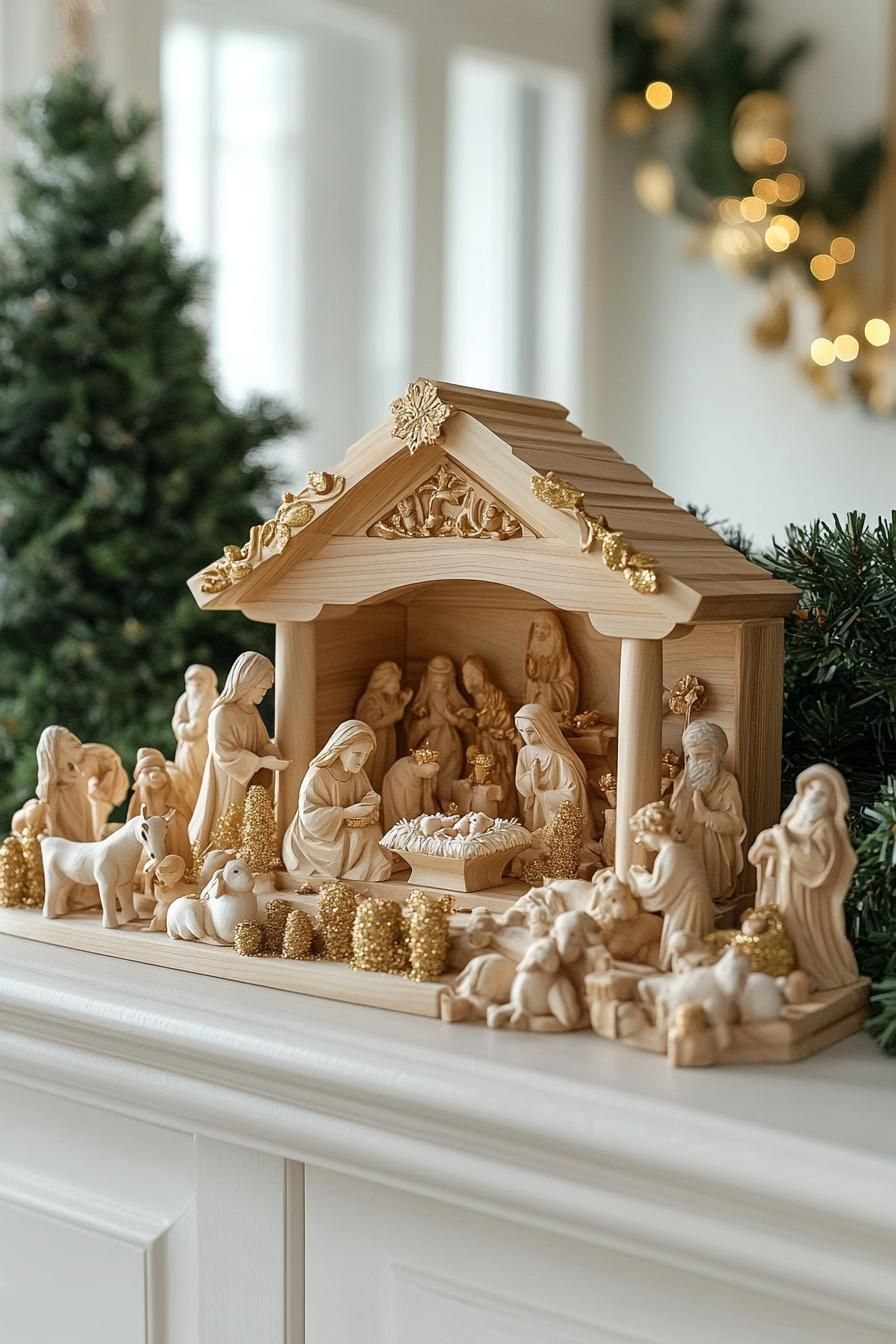 15. Artisanal Golden Nativity Scene Ideas - photo 2