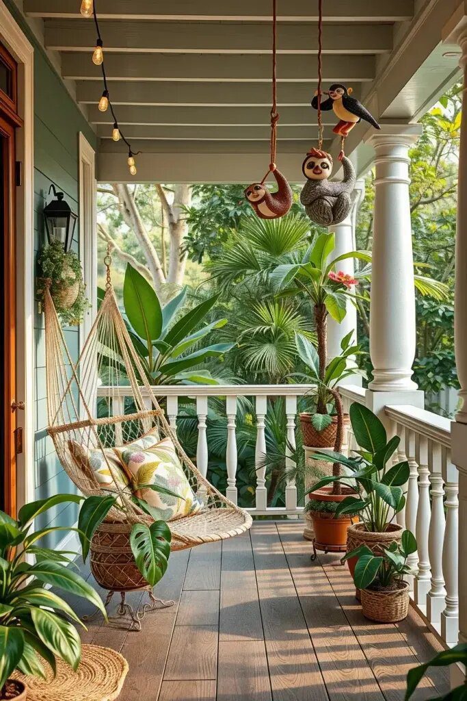 Sleepy Sloth Figurines Resting on Railings - photo 2