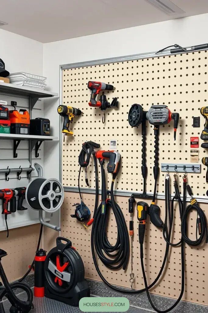 Organize Power Tools on a Workshop Wall