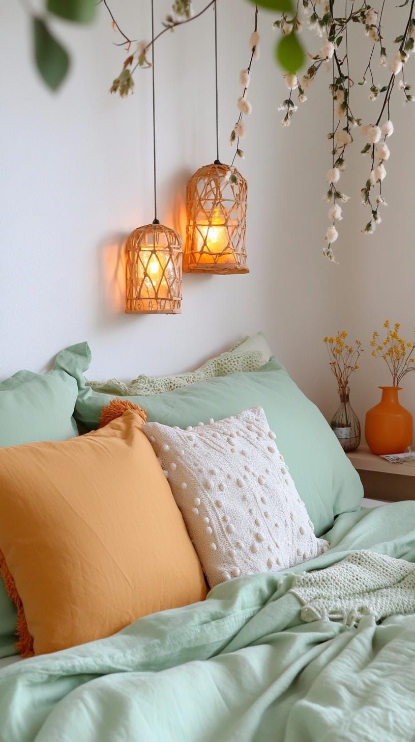 23. Sage-Hued Glass Lanterns and Lamps - photo 3