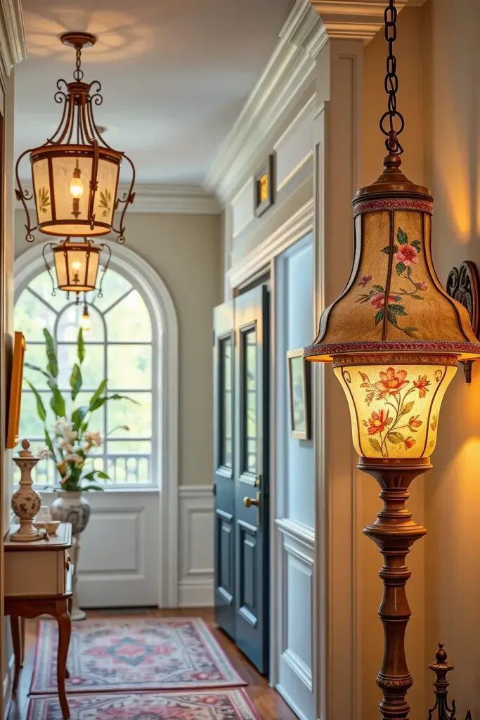 Painting Entryway Lampshades and Fixtures for a Personal Touch