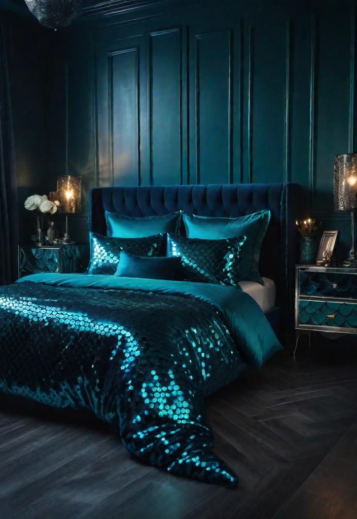 8. Mermaid-Inspired Ocean Bedroom Decor