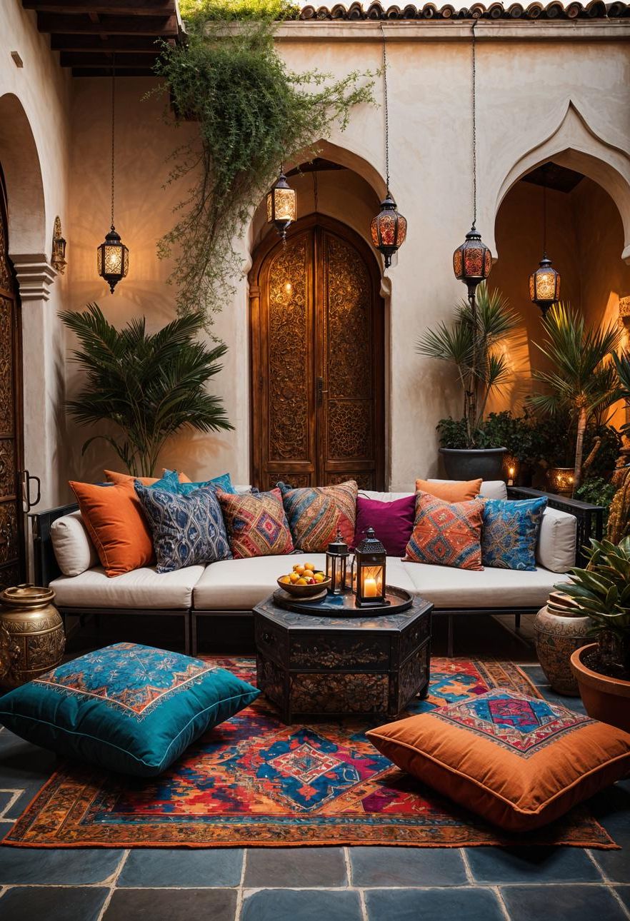 1. Moroccan-Inspired Bohemian Patio Setup - photo 2