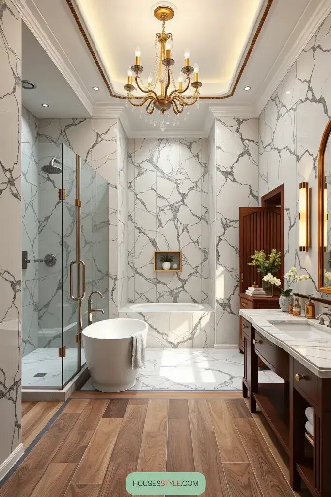 Pairing Marble and Wood Tile for a Luxe Look - photo 2