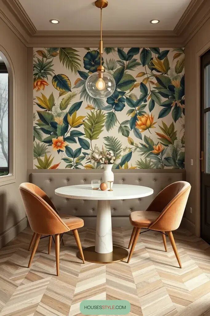 Using Playful Wallpaper to Enliven Small Dining Spaces