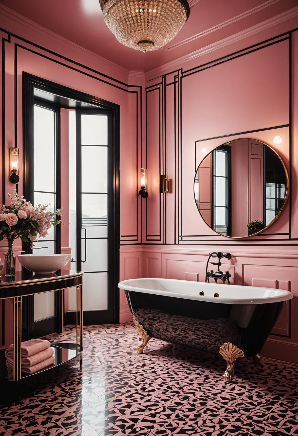 7. Bold Pink and Black Bathroom Style - photo 3