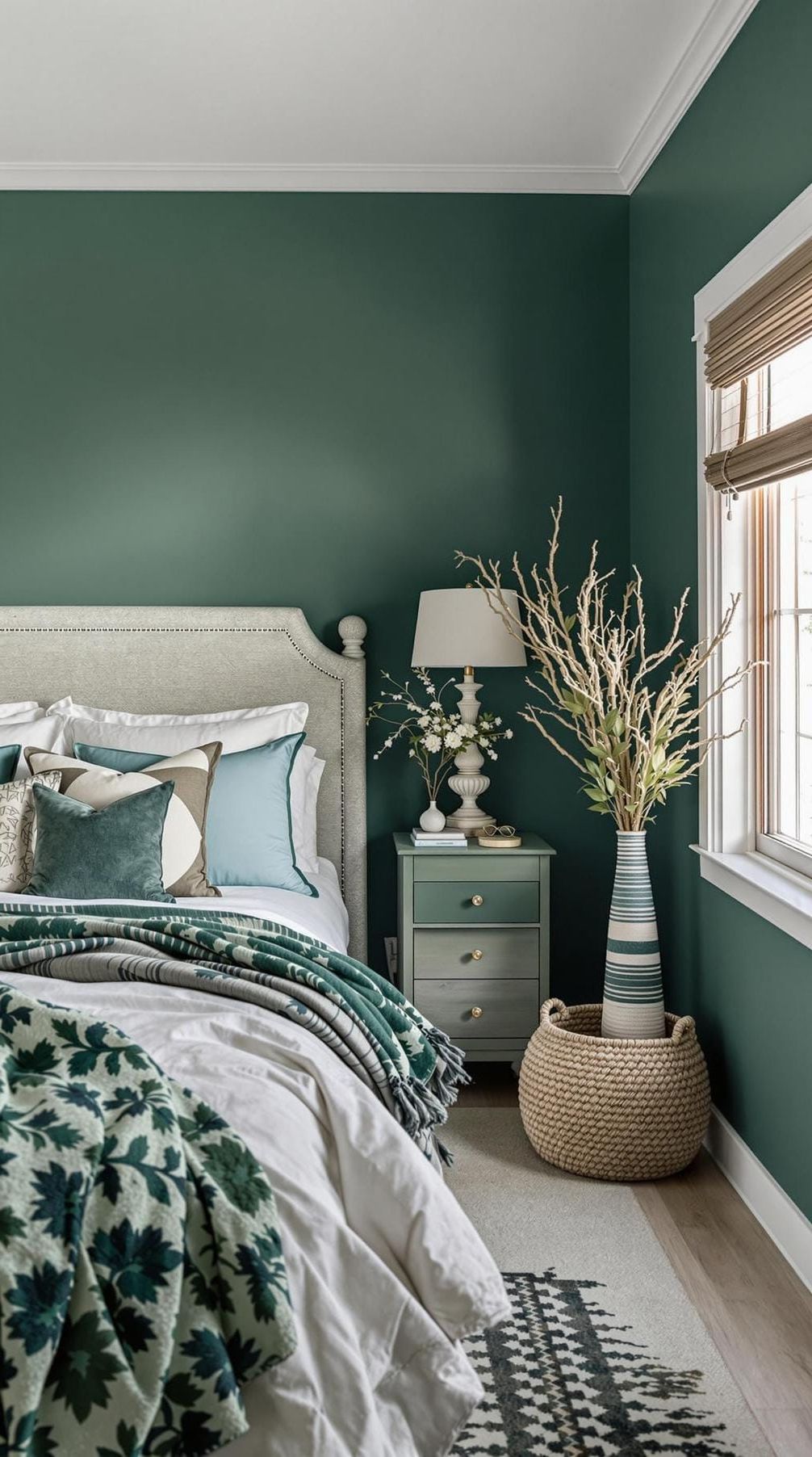 13. Ocean-Inspired Green Bedroom