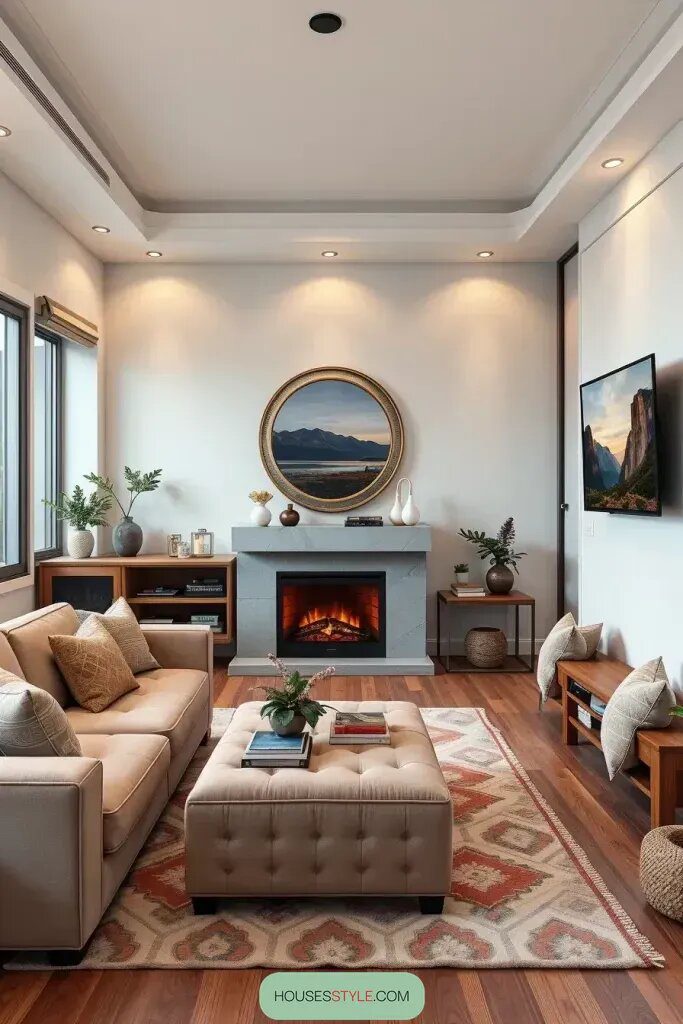Small Living Room Layouts Built Around A TV And Fireplace - photo 2
