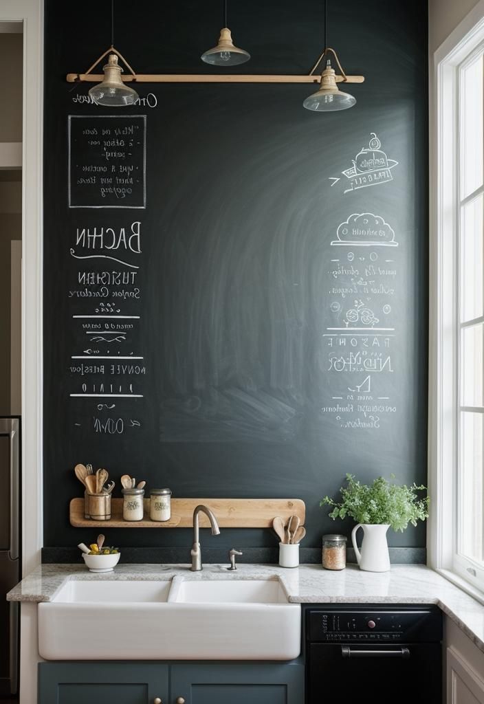 13. Chalkboard Backsplash Design Ideas