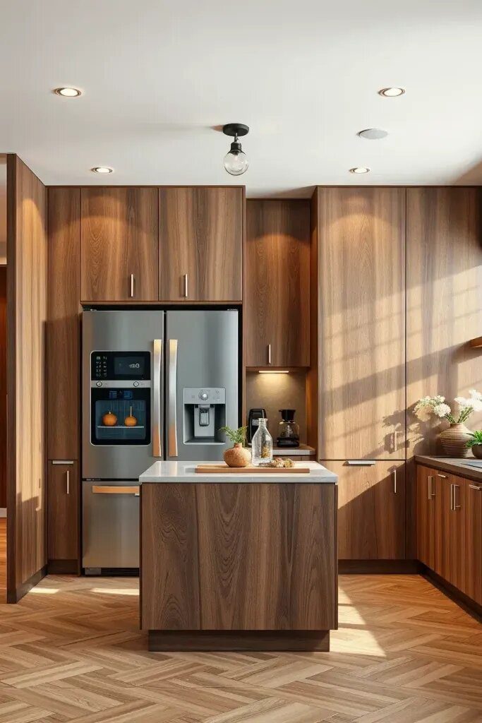 Wood Cabinet Panels That Hide Appliances
