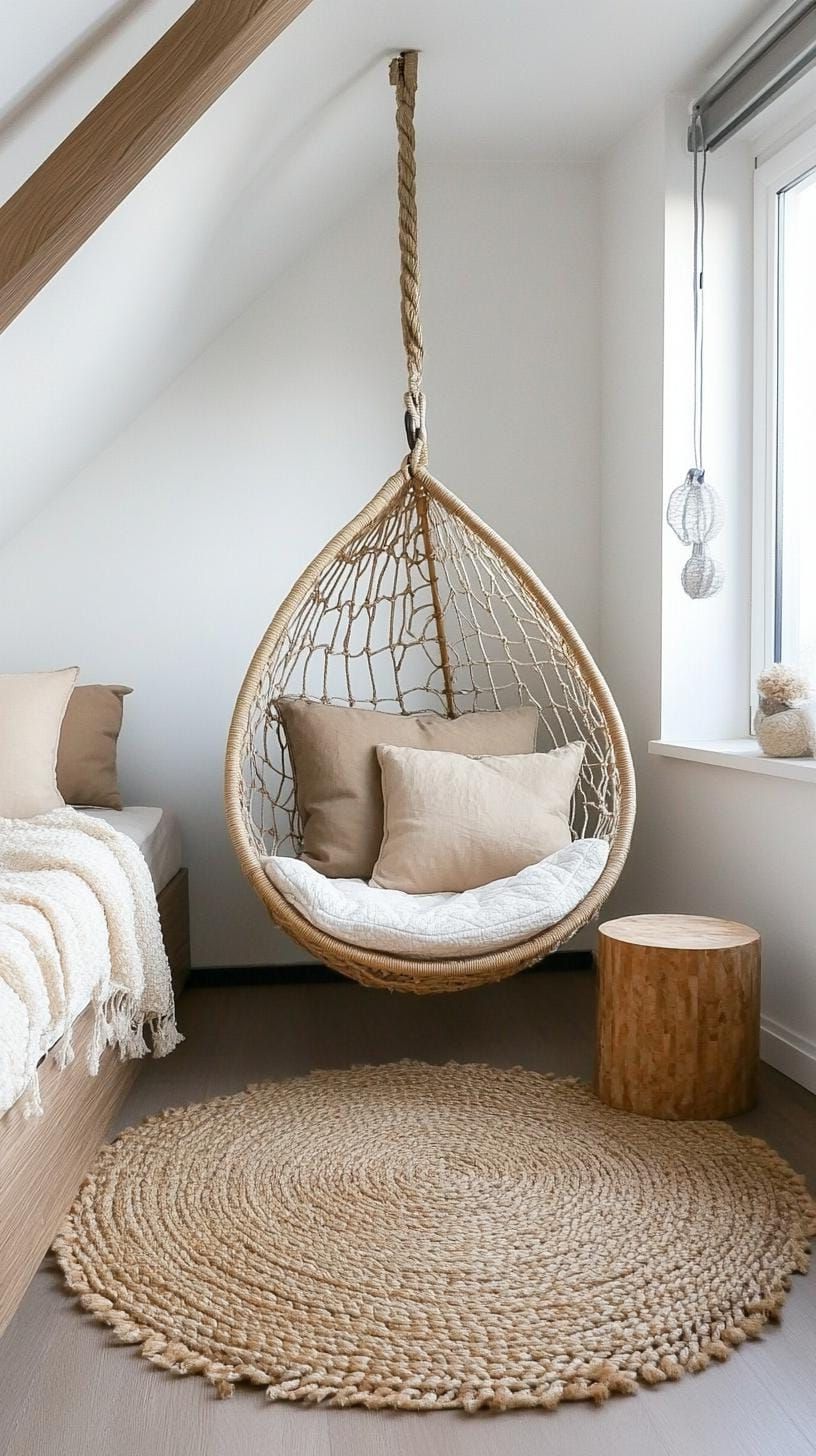 9. Hanging Chair Reading Corner - photo 3