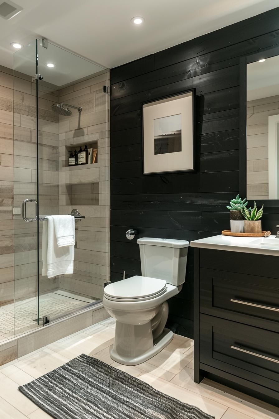 2. Midnight Elegance: Black Shiplap Bathroom Ideas - photo 2