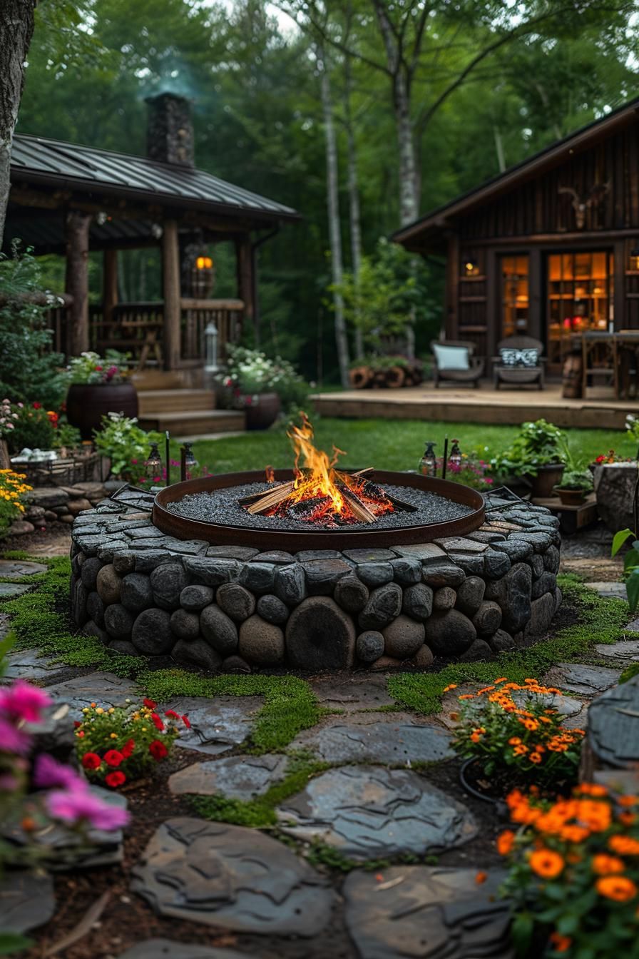 13. Garden Planter Fire Pit Designs