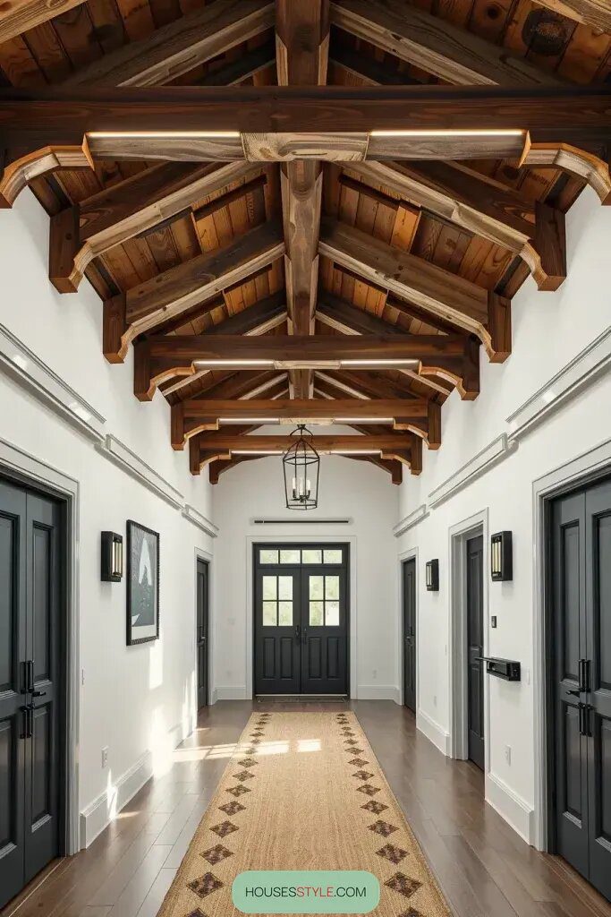 Beam and Plank Ceilings for Rustic Hallways