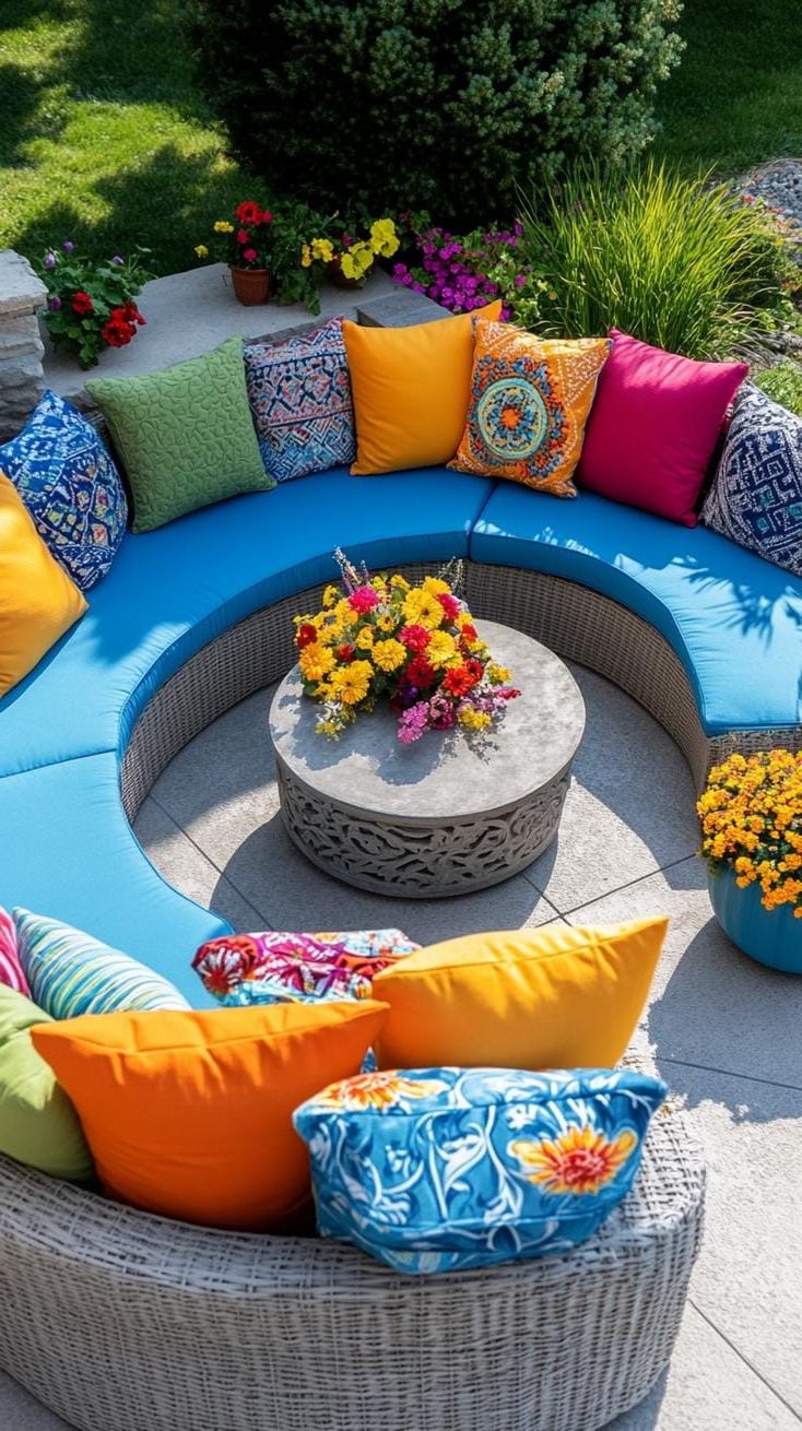 14. Curved Seating Patio Built Around a Fire - photo 3