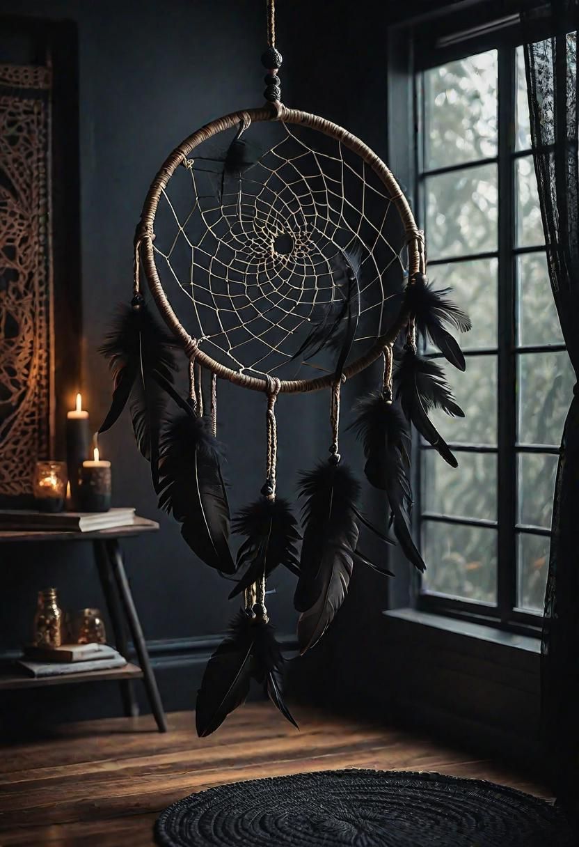 15. Mystical Dreamcatcher Decor with Feathers