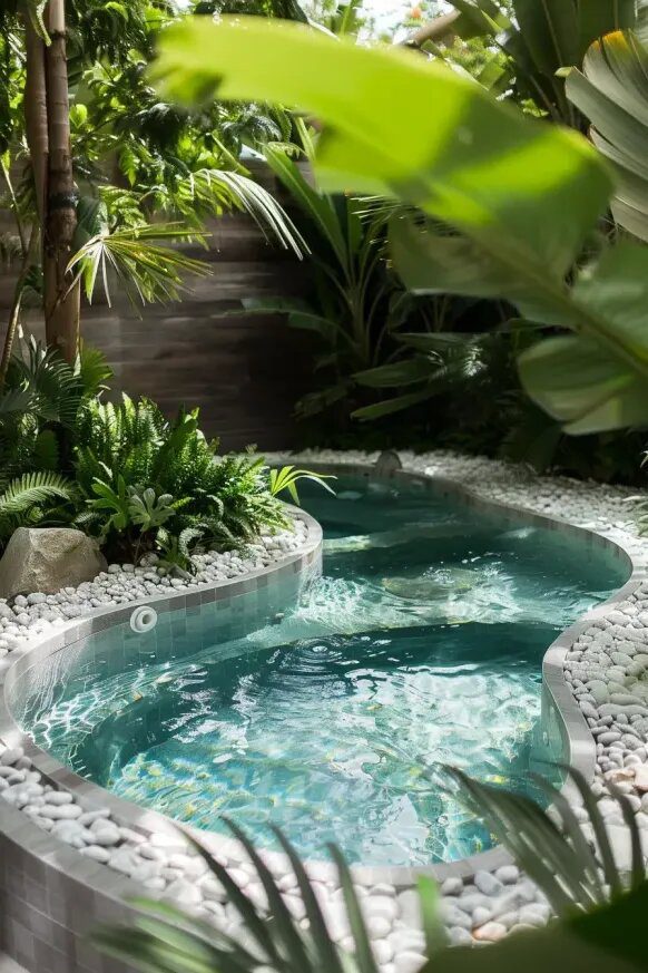 Curved Garden Plunge Pool Design