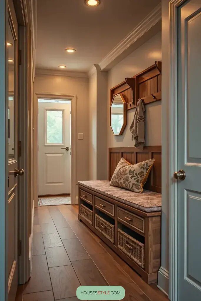 Hallway Seating With Built-In Storage - photo 2