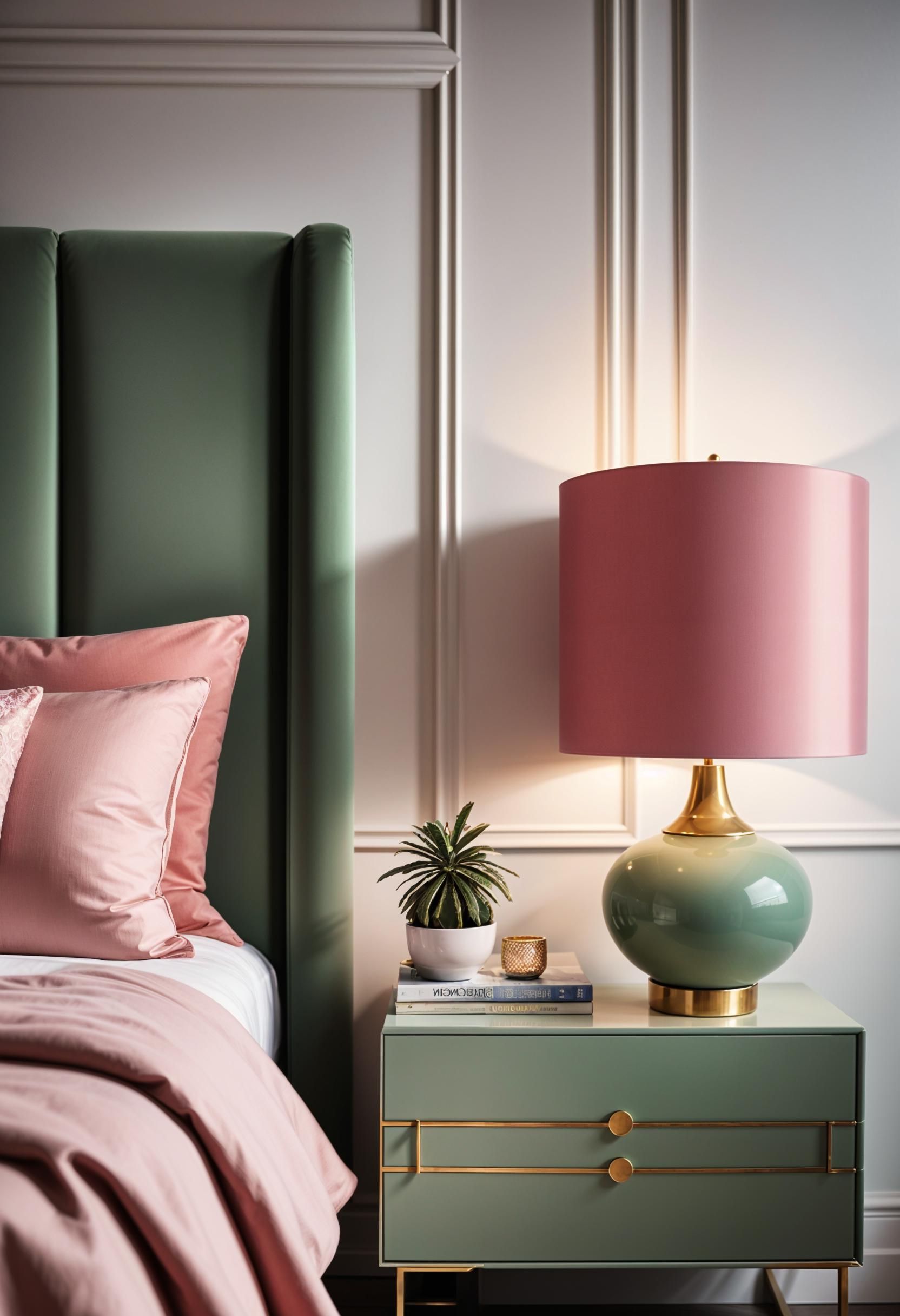 22. Art Deco Lamp Pairings in Sage and Pink - photo 2