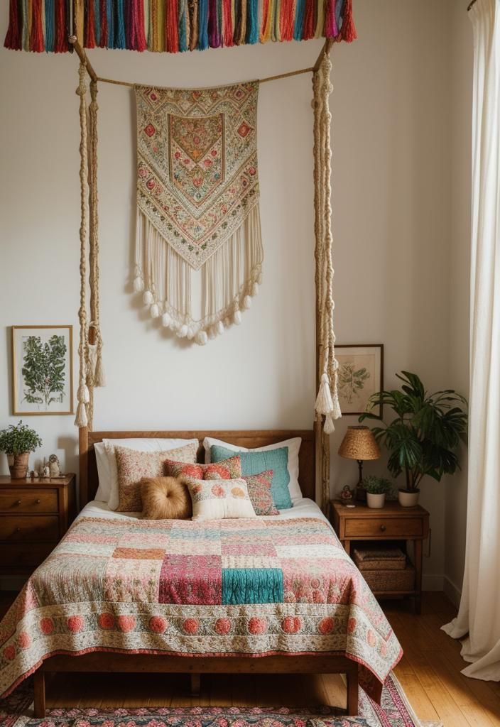 1. Vintage Bohemian Bedroom Look - photo 3