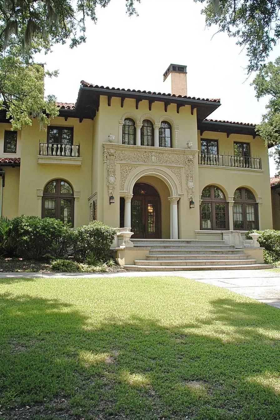 A Grand Mediterranean Home Framed by Greenery