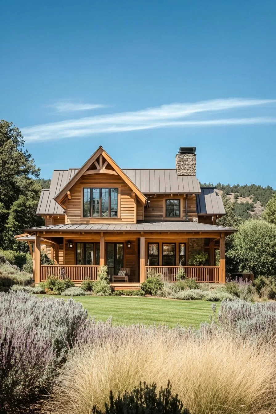 A Farmhouse Homestead with a Vaulted Ceiling
