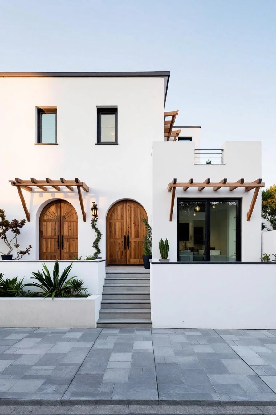 White Walls Paired with Warm Wood