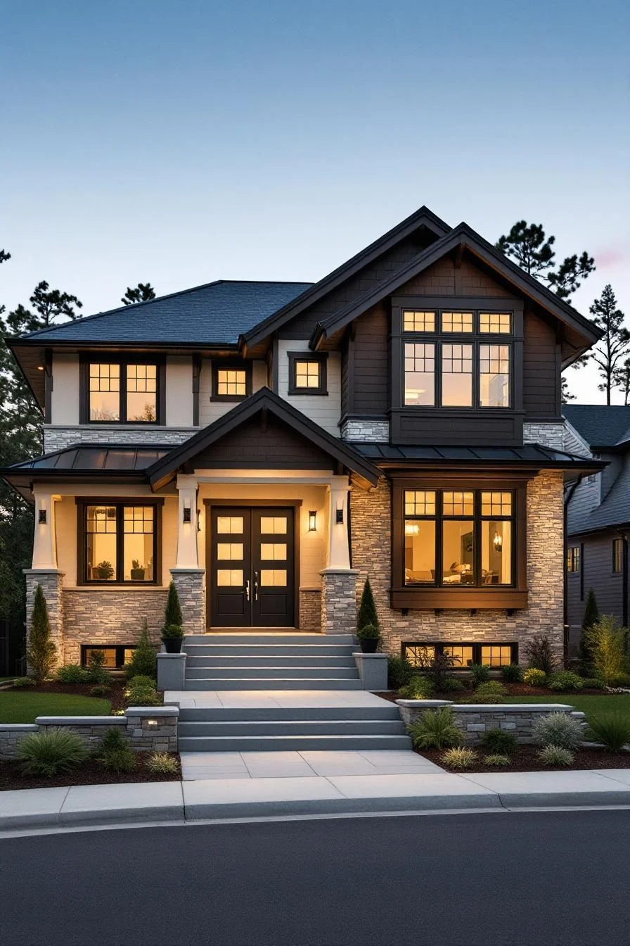 A Grand Gabled Craftsman Entrance