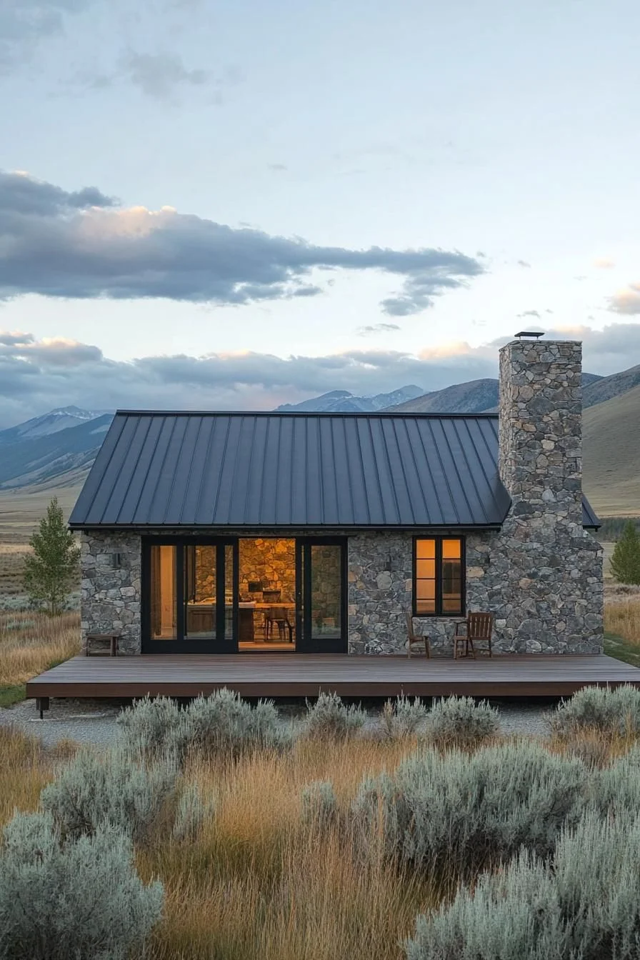 Peaceful Stone Cottage on a Wooden Deck