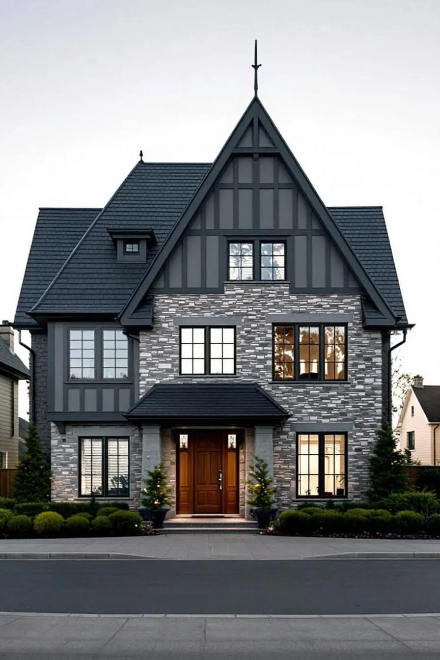 Gabled Roofline in French Facade Design