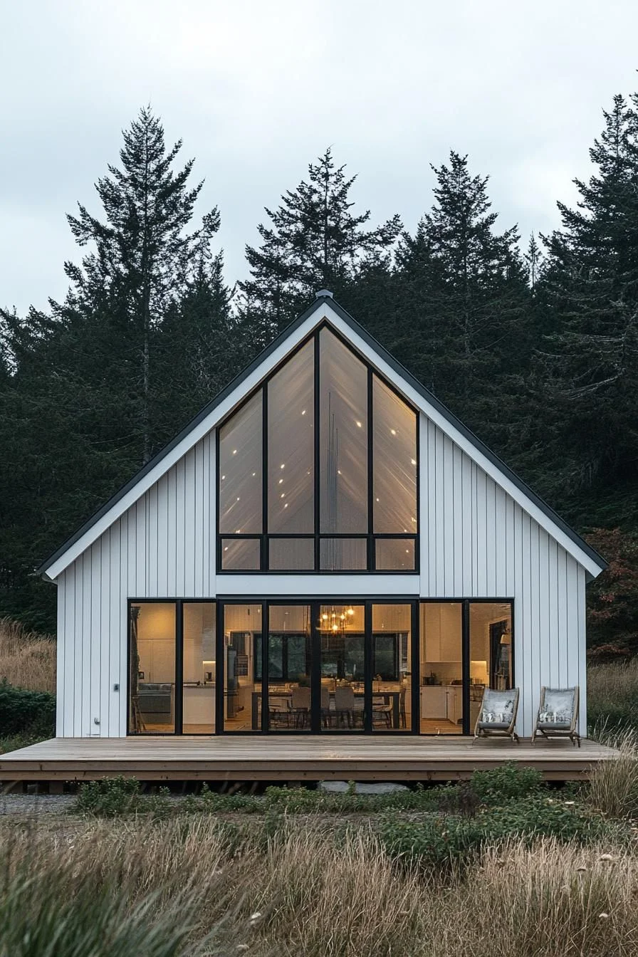 An A-Frame Home Framed by Forest