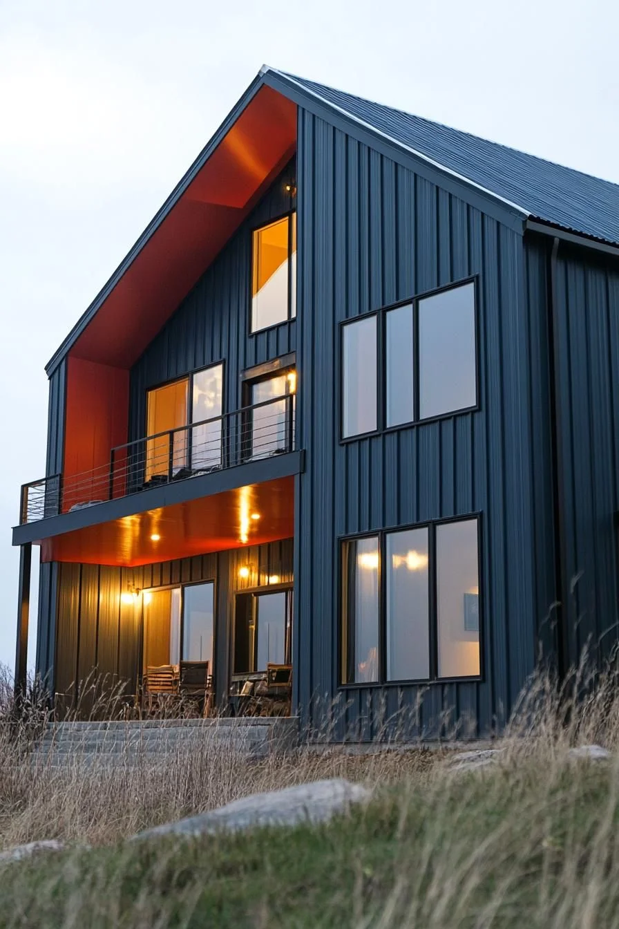 Dark Metal Panels With Orange Accents