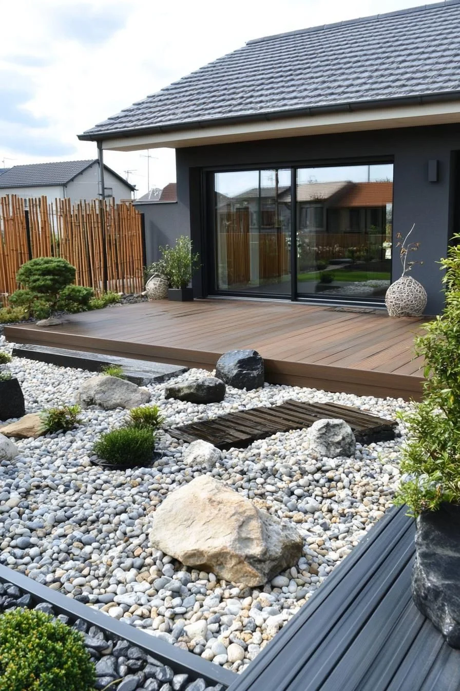 Pebbles and Wooden Planks Together