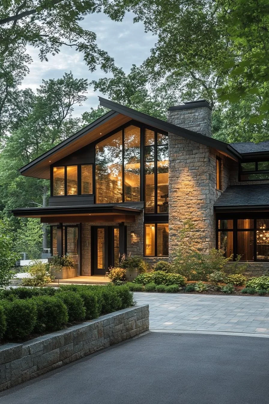 A-Frame Stone Cottage with Bright Windows