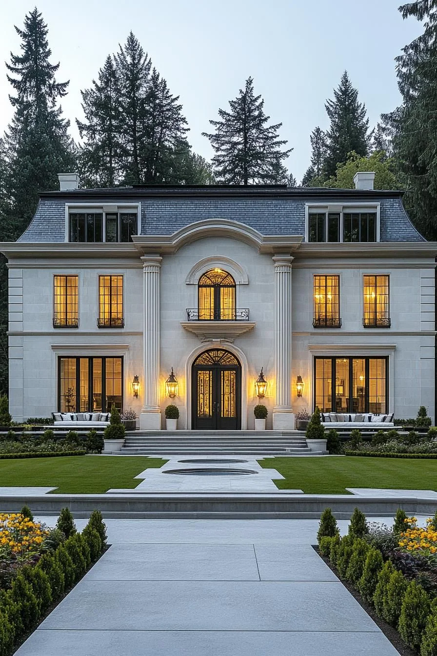 Sunset Brilliance on a Neoclassical Facade