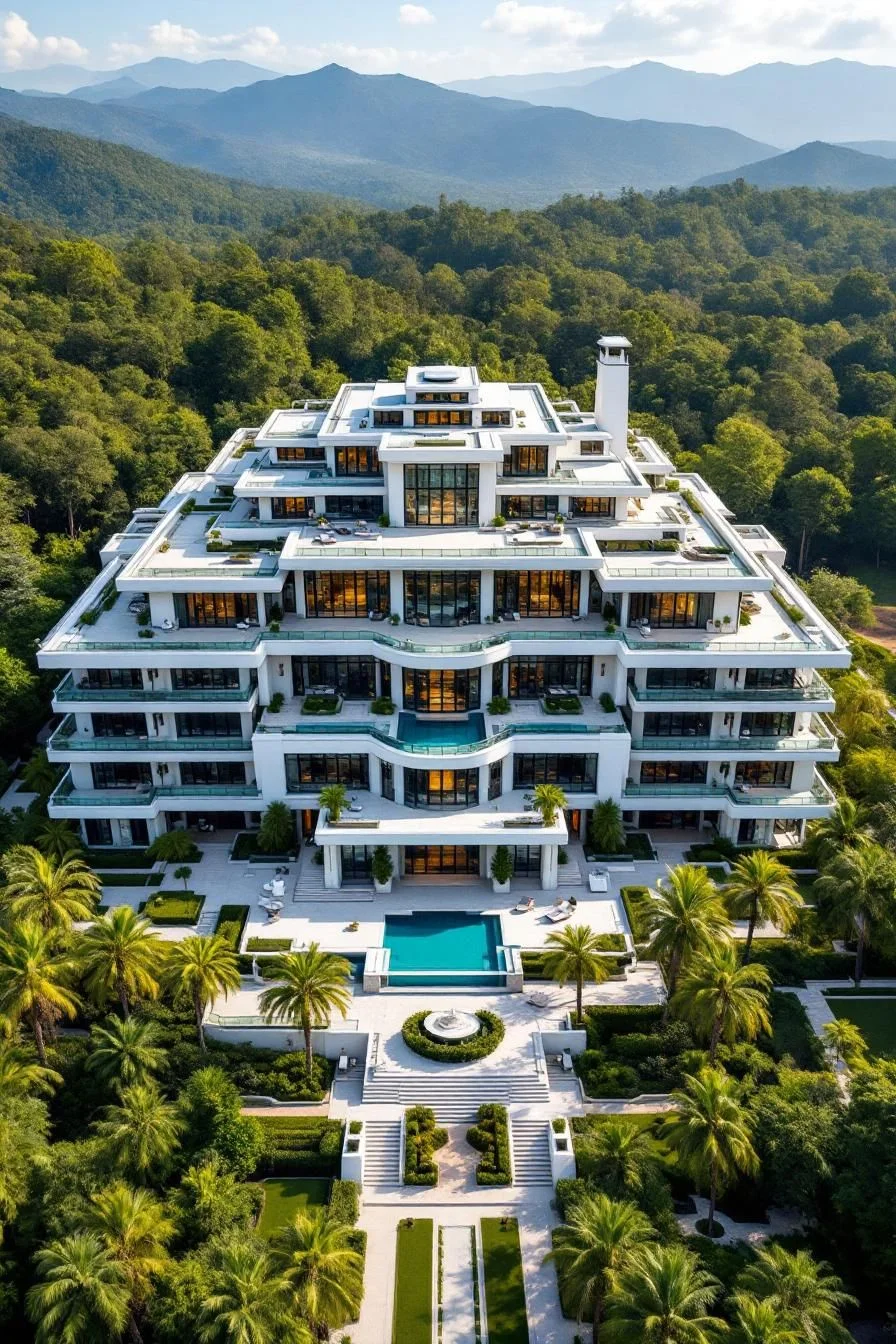 Hillside Mansion Shaped Like a Pyramid
