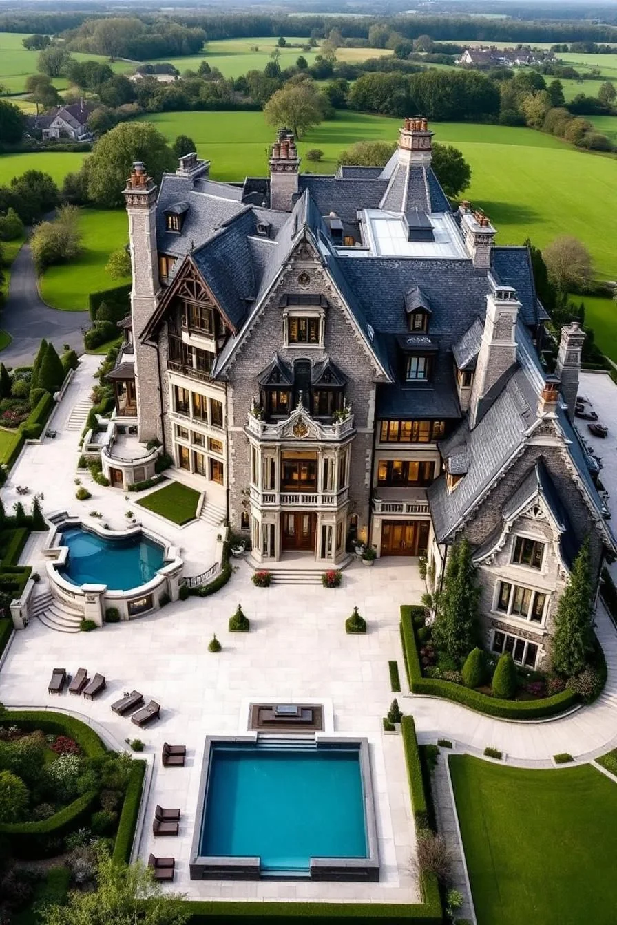 Gothic-Style Mansion on Open Grounds