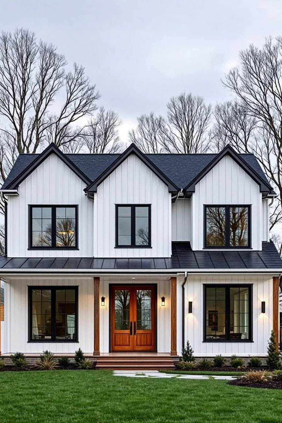 Stylish Pairing of White Walls and Black Accents