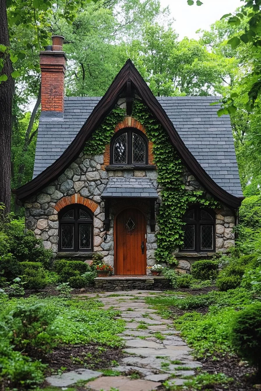 An Ivy-Covered Stone Cottage with Character