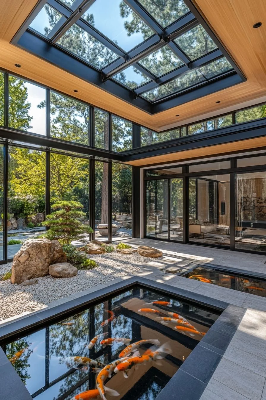 A Glass Pond House Built for Carp