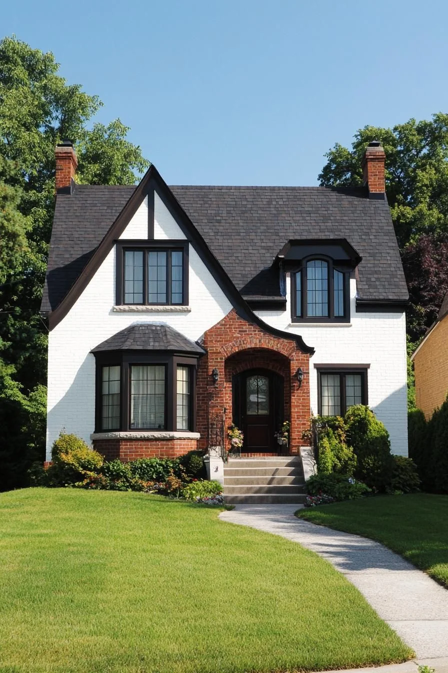 Quaint Brick Beauty Amidst Verdant Splendor