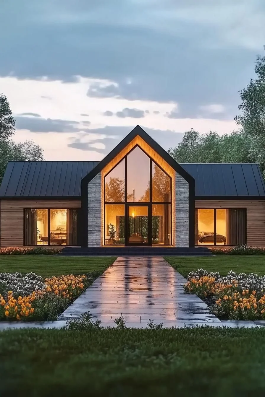 A Modern One-Story Home That Glows