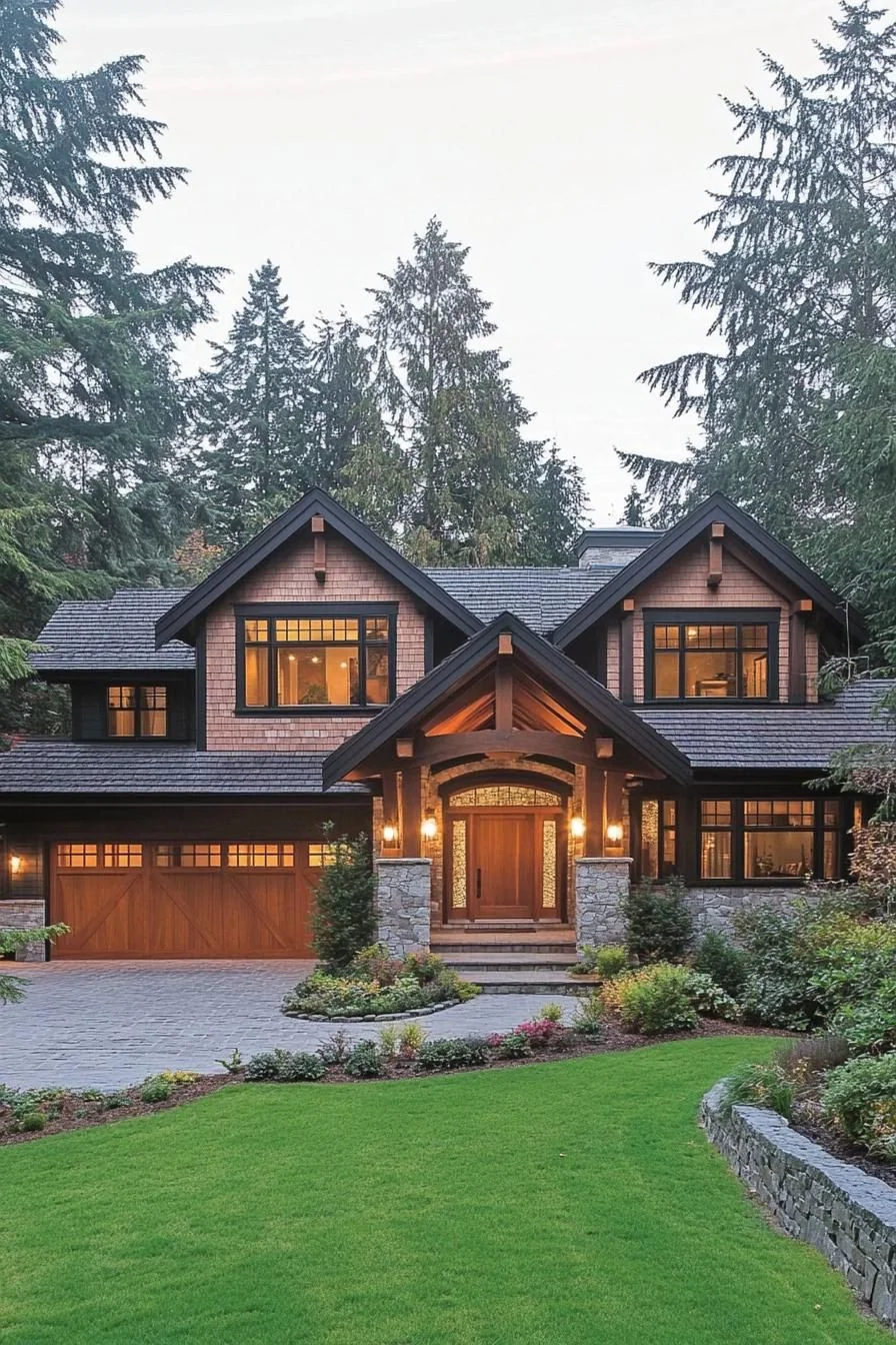 Timber Retreat Among Evergreen Giants