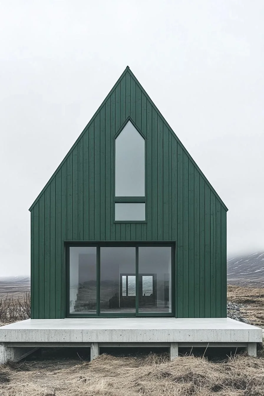 A-Frame Timber Facade in Emerald Tones