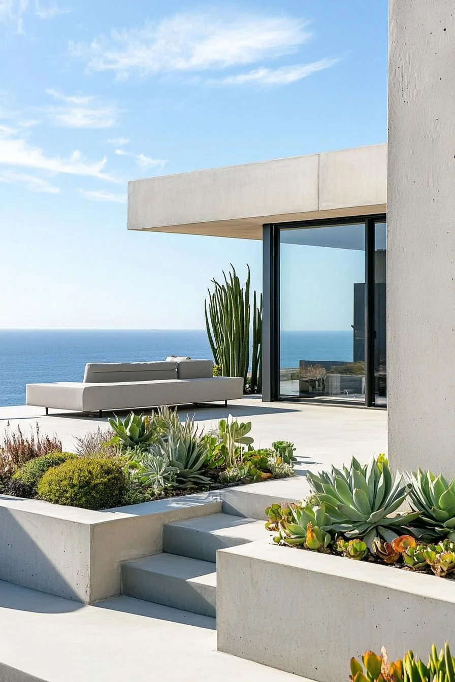 A Modern Rooftop With Ocean Views