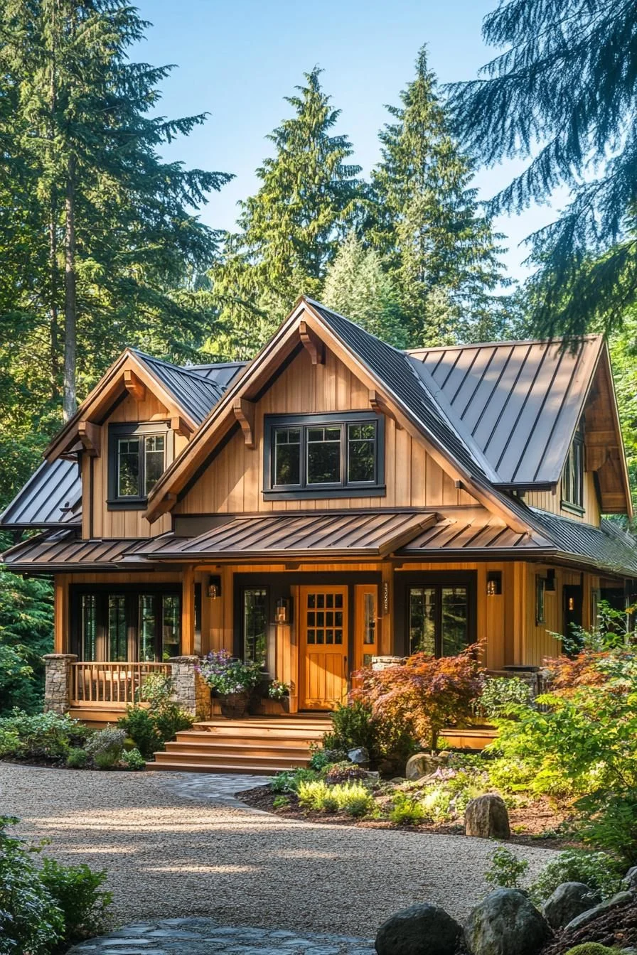 A Woodland Cabin Topped With Copper