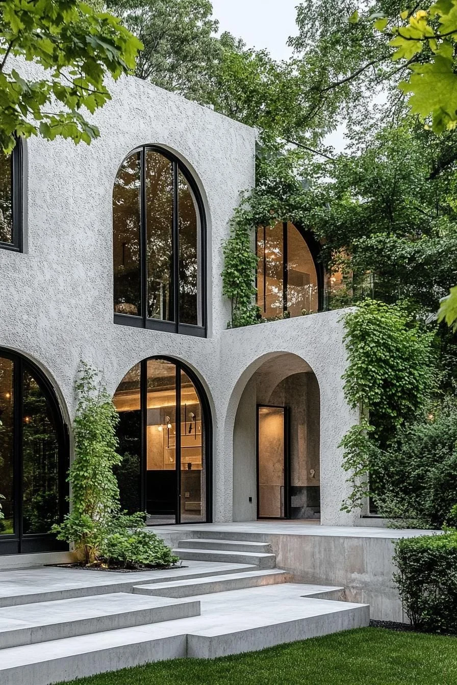 Modern Arch Elegance Set in the Woods