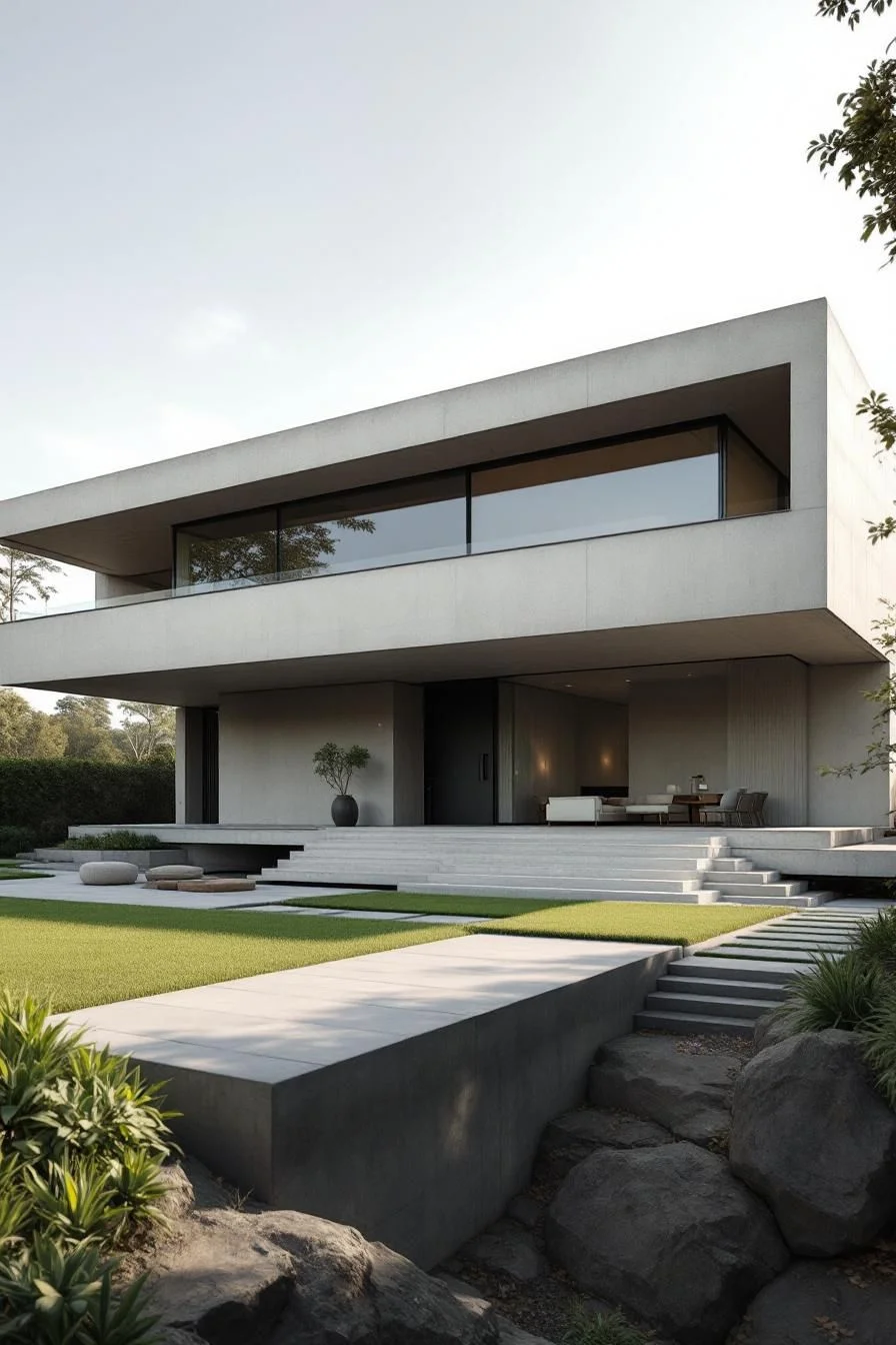 A Grand Concrete Home Wrapped in Green