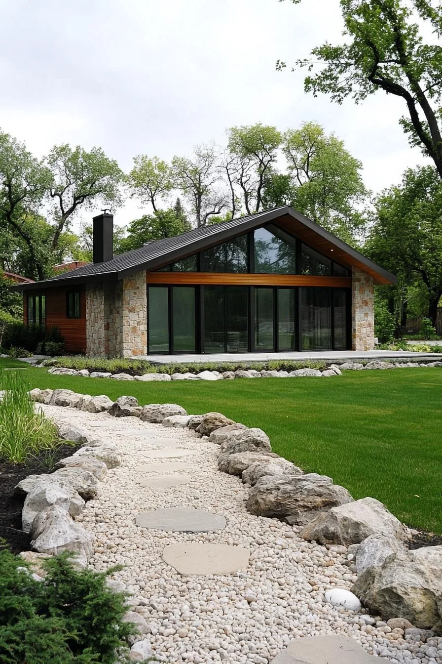 Contemporary Gabled Home Among the Trees