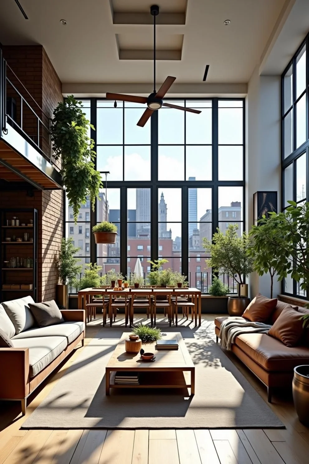 Bright Loft Design Bathed in Sunlight